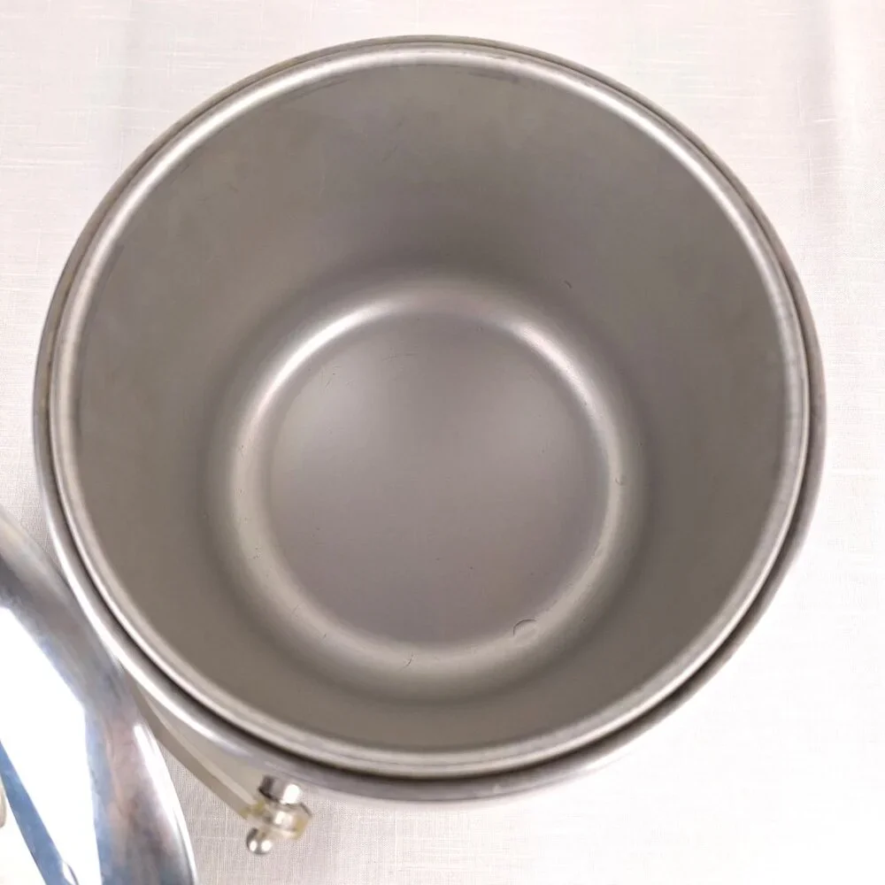 Vintage Kromex Ice Bucket Atomic Age Retro Aluminum 1950-60sClear Lucite Handle